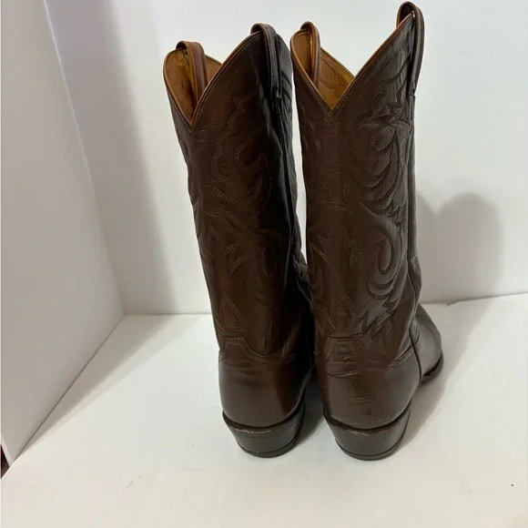 Tony Lama Dark Brown Cowboy Boots - Picture 4 of 10
